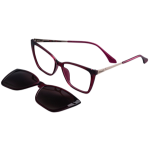 ÓCULOS CLIP ON CLOTÉ FEMININO ROSA EM ACETATO
