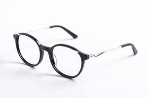 ÓCULOS DE GRAU CHRIS FLORES FEMININO EM METAL E ACETATO – PRETO E CINZA
