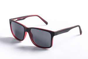 ÓCULOS SOLAR M LUX MASCULINO EM ACETATO – PRETO E VERMELHO