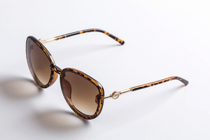 ÓCULOS SOLAR PAOLA BELLE FEMININO ANIMAL PRINT EM METAL E ACETATO